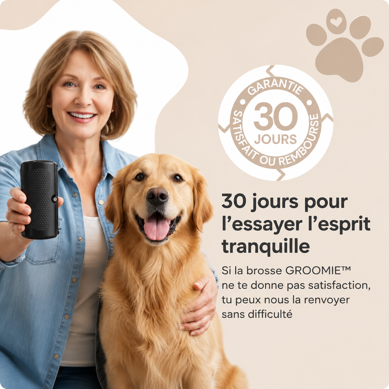 Brosse anti-poils pour chien Sublim'poils™
