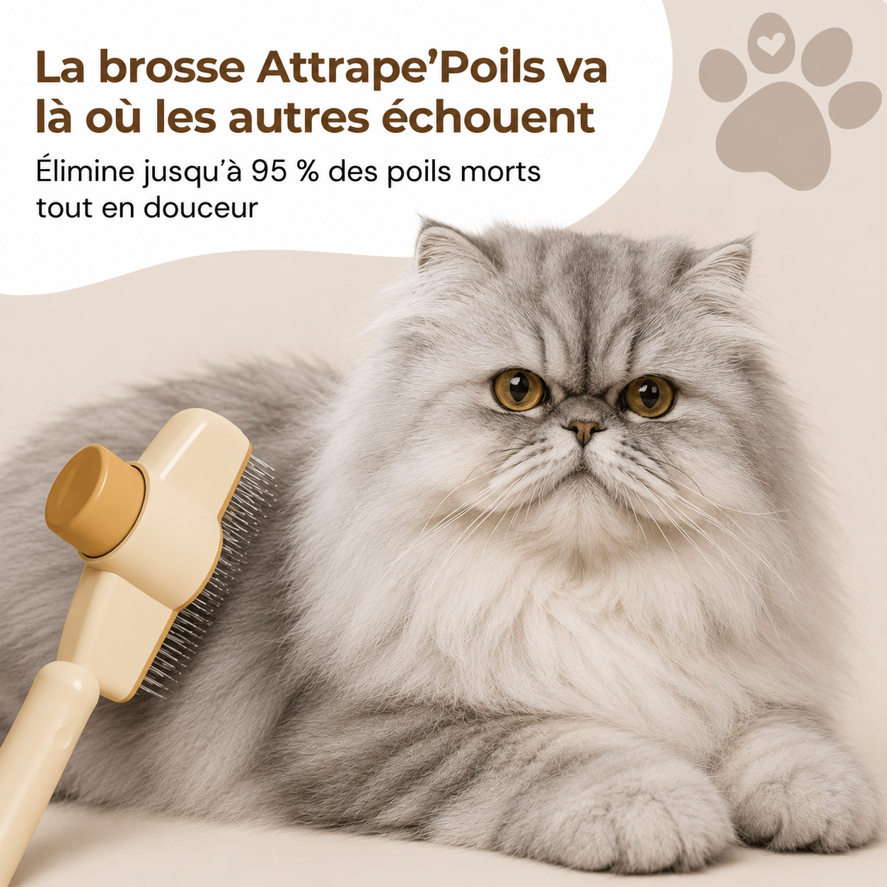 Brosse Attrape'poils™ pour chats