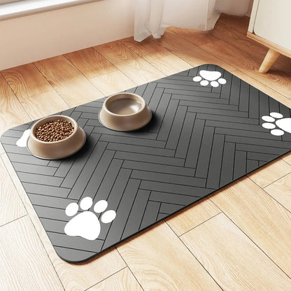 Tapis absorbant pour gamelle de chat