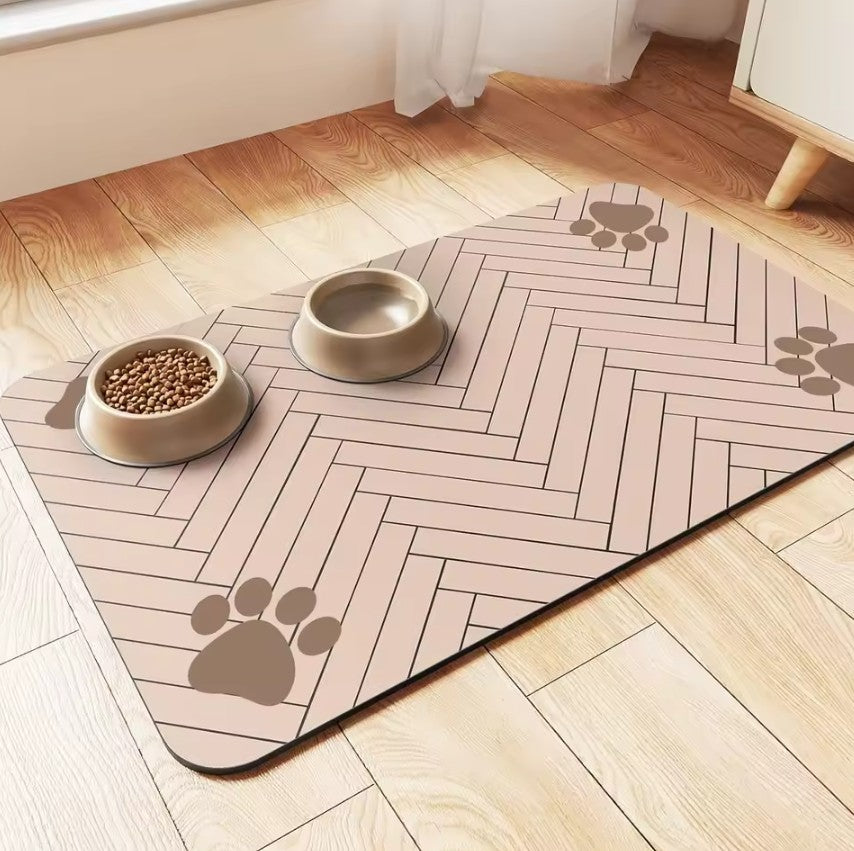 Tapis de Gamelle Absorbant pour Chat – Antidérapant