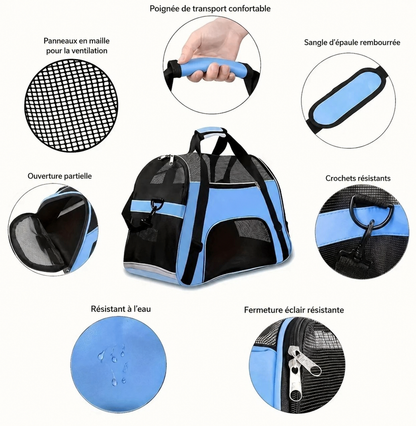 Sac de Transport Pliable pour Chat – Maille Respirante